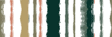 Funky Vertical Stripes Seamless Background. Paintbrush Lines Texture. Dirty Vector Watercolor Paint Lines. Cool Distress Trace. Autumn Winter Trendy Fashion Fabric. Spring Summer Graffiti Stripes.のイラスト素材