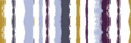 Funky Vertical Stripes Seamless Background. Gouache Ink Lines Banner. Cool Distress Trace. Dirty Vector Watercolor Paint Lines. Winter Autumn Bright Fashion Fabric. Spring Summer Graffiti Stripes.のイラスト素材