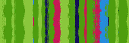 Funky Vertical Stripes Seamless Background. Dirty Vector Watercolor Paint Lines. Torn Graffiti Trace. Winter Autumn Trendy Fashion Textile. Gouache Ink Lines Banner. Summer Spring Distress Stripes.のイラスト素材