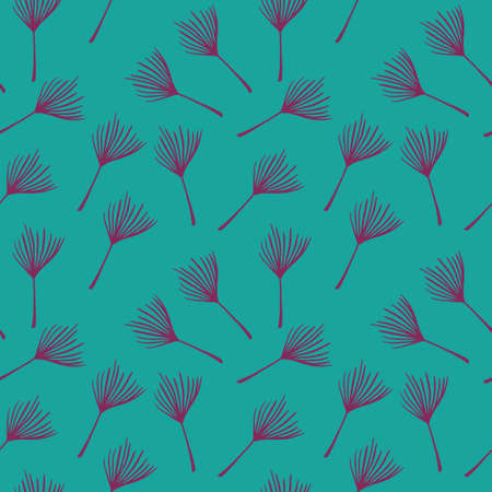 Hipster Tropical Vector Seamless Pattern. Fine Summer Textile. Doodle Floral Background. Dandelion Banana Leaves Monstera Feather Tropical Seamless Pattern. Elegant Male Shirt Female Dress Texture.のイラスト素材