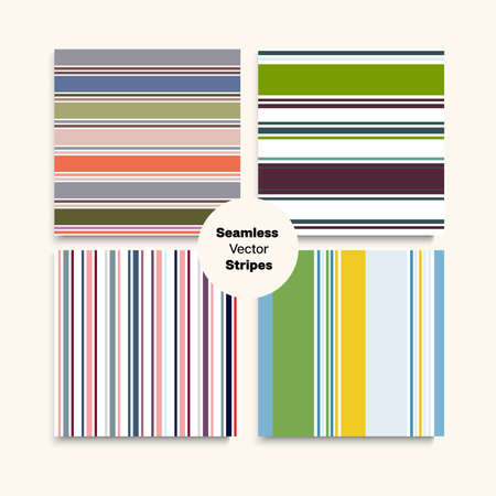 Sailor Stripes Seamless Design Set. Autumn Summer Retro Fashion Print. Funky Fashion Background Business Suit Lines Hipster Lines Endless Texture. Male Childrens Female Seamless Stripes Pattern.のイラスト素材