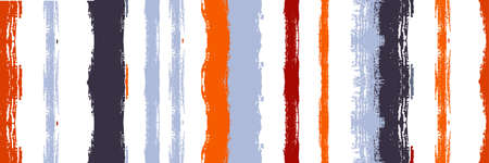 Funky Vertical Stripes Seamless Background. Spring Summer Distress Stripes. Autumn Winter Trendy Fashion Textile. Hand Drawn Lines Banner. Cool Graffiti Trace. Dirty Vector Watercolor Paint Lines.のイラスト素材