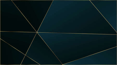 Blue Luxury Triangular Texture. Gold Lines Polygon Premium Frame. VIP Rich Silver Geometric Celebration Wallpaper. Crystal Triangle Blue Premium Background. Elegant Dark Platinum Chic Shapes Bannerのイラスト素材
