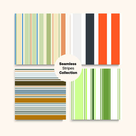 Sailor Stripes Seamless Texture Set. Modern Fashion Background Funky Lines Endless Design. Male Childrens Female Seamless Stripes Pattern. Spring Winter Trendy Fashion Print. Training Suit Linesのイラスト素材