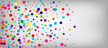 Rainbow Confetti Modern Vector Background. Falling Down Bright Sequins Frame. Carnival Simple Garland. Christmas, New Year, Birthday Magic Decoration. Rainbow Confetti Falling. Holiday Celebrationのイラスト素材