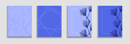 Abstract Elegant Vector Posters Set. Tie-Dye, Tropical Leaves Cards. Hand Drawn Vintage Background. Minimal Olive Leaves Invitation Design. Japanese Style Invitation. Geometric Border Texture.のイラスト素材