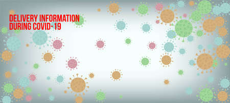 Delivery During COVID-19 Banner. Flat Cartoon Coronavirus Medical Banner. Virus Protection Flat Corona Web Page. Delivery During COVID-19 Banner. Business Information During Coronavirus Quarantine.のイラスト素材