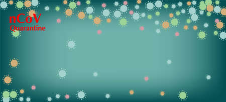 nCoV Quarantine Vector Banner. Business Information During Coronavirus Quarantine. Virus Protection Flat Corona Web Page. nCoV Quarantine Vector Banner. Flat Cartoon Coronavirus Medical Banner.のイラスト素材
