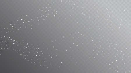 Realistic Snow, Gray Winter. Winter Holidays Storm Background. Advertising Frame, New Year, Christmas Weather. Falling Snowflakes, Night Sky. Elegant Scatter, Grunge White Glitter. Cold Realistic Snowのイラスト素材