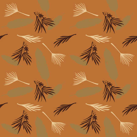 Hipster Tropical Vector Seamless Pattern. Fine Summer Fashion. Elegant Male Shirt Female Dress Texture. Monstera Dandelion Feather Banana Leaves Tropical Seamless Pattern. Drawn Floral Background.のイラスト素材