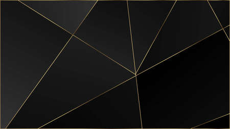 Black Luxury Polygon Pattern. Silver Rich VIP Geometric Celebration Background. Elegant Dark Platinum Chic Shapes Frame Crystal Triangle Black Premium Wallpaper. Gold Lines Triangular Premium Border.のイラスト素材