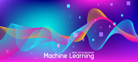 Flying Particles Distressed Purple Vector. Big Data Neon Wallpaper. Data Analytics Cool Banner. Pink Blue Purple Futuristic Gradient Overlay. 3D Fluid Shapes Website. Cyber Geometric Background.のイラスト素材