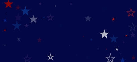 National American Stars Vector Background. USA Independence President's 4th of July Veteran's Memorial 11th of November Labor Day Pattern. American Blue, Red, White Falling Stars. US Election Design.のイラスト素材