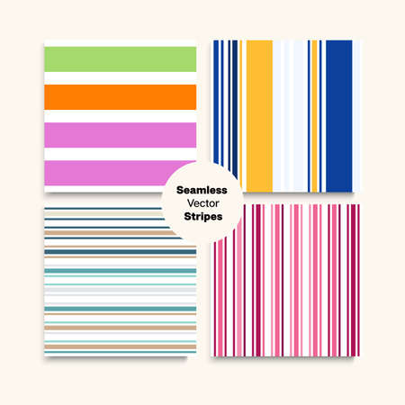 Sailor Stripes Seamless Design Set. Female Male Childrens Seamless Stripes Pattern. Trendy Fashion Background Spring Winter Modern Fashion Textile. Training Suit Lines Elegant Lines Endless Texture.のイラスト素材