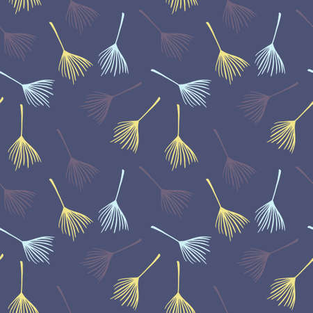 Hipster Tropical Vector Seamless Pattern. Nice Summer Fabrics. Elegant Male Shirt Female Dress Texture. Drawn Floral Background. Monstera Banana Leaves Feather Dandelion Tropical Seamless Pattern.のイラスト素材