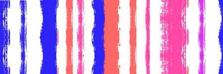 Funky Vertical Stripes Seamless Background. Dirty Vector Watercolor Paint Lines. Torn Graffiti Trace. Autumn Winter Bright Fashion Fabric. Spring Summer Distress Stripes. Watercolor Lines Design.のイラスト素材