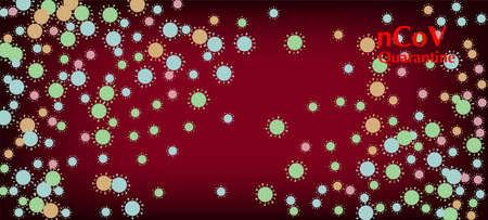 nCoV Quarantine Vector Banner. Business Information During Coronavirus Quarantine. Flat Cartoon Coronavirus Medical Poster. nCoV Quarantine Vector Banner. Virus Protection Flat Corona Web Page.のイラスト素材