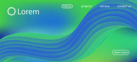Neon Color Website Design. Landing Page, Green, Purple Background. Geometric Vibrant Gradient Wallpaper. 3d Fluid Vivid Vector Background. Funky Liquid Shape Banner. Dynamic Motion Modern Wave.のイラスト素材