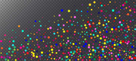 Rainbow Confetti Festive Vector Wallpaper. Christmas, New Year, Birthday Magic Decoration. Carnival Motion Garland. Falling Down Gleam Sequins Frame. Rainbow Confetti Falling. Holiday Celebrationのイラスト素材