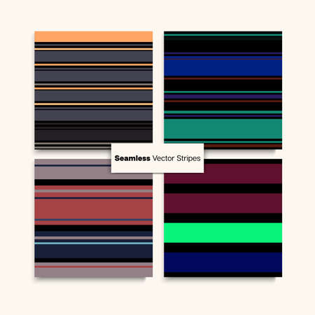 Sailor Stripes Seamless Design Set. Swimming Suit Lines Winter Spring Hipster Fashion Print. Vintage Lines Endless Texture. Female Male Childrens Seamless Stripes Pattern. Elegant Fashion Backgroundのイラスト素材