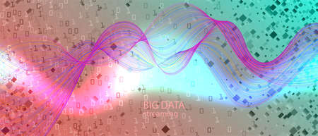 Binary Code Vector Background. Matrix Flying Binary Code. Purple Pink Blue Background. Cyber Equalizer Slide. Fractal Liquid Glow Geometric Grunge Trendy Template. Binary Code Bannerのイラスト素材