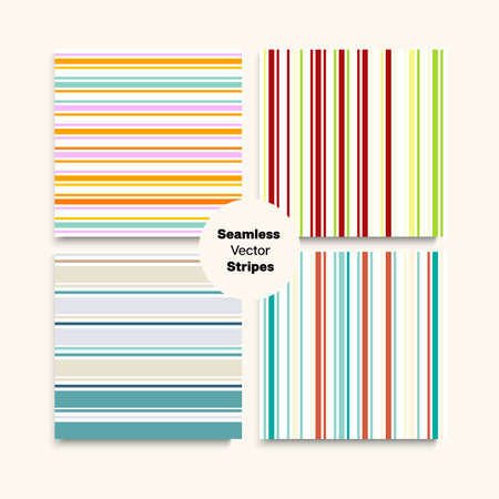 Sailor Stripes Seamless Design Set. Swimming Suit Lines Autumn Spring Hipster Fashion Fabric. Childrens Male Female Seamless Stripes Texture. Trendy Fashion Background Retro Lines Endless Pattern.のイラスト素材