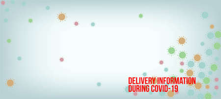 Delivery During COVID-19 Banner. Virus Protection Flat Corona Web Page. Flat Cartoon Coronavirus Medical Design. Delivery During COVID-19 Banner. Business Information During Coronavirus Quarantine.のイラスト素材