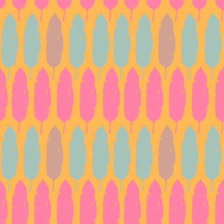 Modern Tropical Vector Seamless Pattern. Fine Summer Fabrics. Drawn Floral Background. Feather Monstera Dandelion Banana Leaves Tropical Seamless Pattern. Elegant Male Shirt Female Dress Texture.のイラスト素材