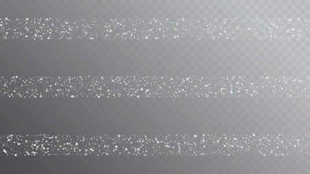 Realistic Snow, Gray Winter. Falling Snowflakes, Night Sky. Winter Holidays Storm Background. Advertising Frame, New Year, Christmas Weather. Elegant Scatter, Grunge White Glitter. Cold Realistic Snowのイラスト素材