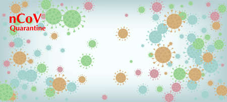 nCoV Quarantine Vector Banner. Flat Cartoon Coronavirus Medical Design. Business Information During Coronavirus Quarantine. nCoV Quarantine Vector Banner. Virus Protection Flat Corona Web Page.のイラスト素材
