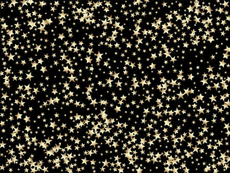 Sparkling Winter Texture. Luxury Sparkling New Year Christmas Garland Vector Background. Gold, Silver Rich Flying Stars Confetti. VIP Gold, Silver Glitter, Sparkles, Gradient Stars Confetti.のイラスト素材