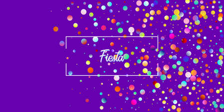 Carnival Confetti Explosion Vector Background. Colorful Circles, Bubbles, Bokeh Decoration. Falling Color Tinsel, Fiesta Celebration Design. Birthday, New Year, Christmas Party Confetti Rain Shower.のイラスト素材