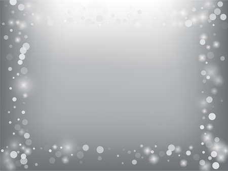 Falling Snow Confetti Winter Vector Background. Christmas, New Year Celebration Snowflakes Pattern. Realistic Flying Snow, Storm Sky Effect. Winter Ad Decoration. Falling Snow Winter Confetti On Grayのイラスト素材