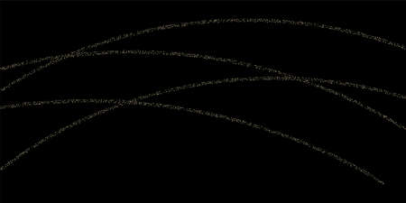 Gold, Silver VIP Falling Stars Confetti. Glamour Sparkling New Year Christmas Garland Vector...