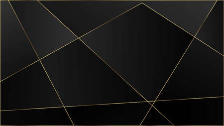 Black Premium Polygon Texture. Silver Rich VIP Geometric Celebration Background. Gold Lines Triangular Luxury Poster. Crystal Triangle Black Luxury Wallpaper. Elegant Dark Platinum Chic Shapes Frameのイラスト素材