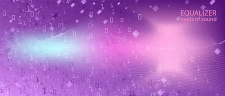 Binary Code Vector Background. Matrix Flying Binary Code. Fractal Fluid Data Punk Equalizer Slide. Pink Purple Blue Background. Technology Funky Modern Design. Binary Code Bannerのイラスト素材