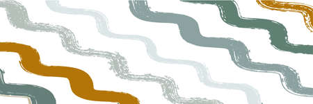 Cool Wavy Zigzag Stripes Vintage Pattern. Winter Autumn Funky Fashion Print. Cool Vector Watercolor Paint Lines. Torn Graffiti Trace. Gouache Ink Lines Design. Summer Spring Distress Stripes.のイラスト素材