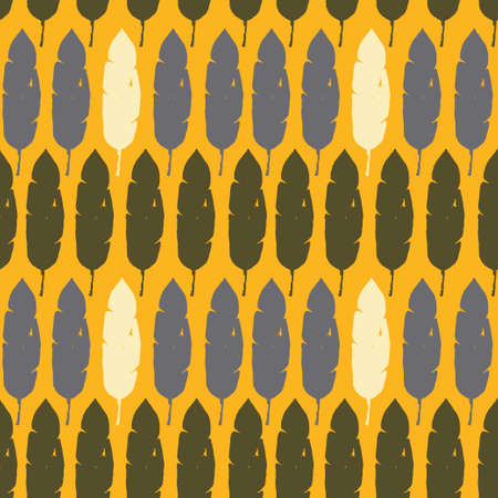 Trendy Tropical Vector Seamless Pattern. Cool Summer Textile. Doodle Floral Background. Dandelion Monstera Banana Leaves Feather Tropical Seamless Pattern. Elegant Male Shirt Female Dress Texture.のイラスト素材