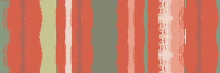 Funky Vertical Stripes Seamless Background. Summer Spring Distress Stripes. Hand Painted Lines...