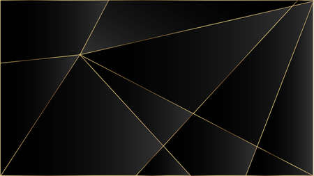 Black Luxury Triangular Texture. Elegant Dark Platinum Chic Shapes Frame Gold Lines Polygon Premium Poster. Crystal Triangle Black Premium Wallpaper. Silver Rich VIP Geometric Celebration Background.のイラスト素材
