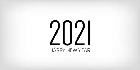 Black and White 2021 Poster Christmas Logo Background. Happy New Year Border Design. Winter Holiday Celebration Banner. Black and White 2021 Text Typography. Graphic 2021 Icon Pattern.のイラスト素材