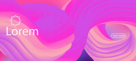 3d Fluid Lucid Vector Background. Landing Page, Pink, Purple Background. Dynamic Motion Funky Wave. Neon Color Website Layout. Colorful Bright Gradient Wallpaper. Trendy Liquid Shape Banner.のイラスト素材