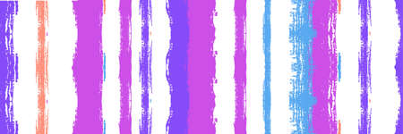 Funky Vertical Stripes Seamless Background. Autumn Winter Bright Fashion Textile. Cool Vector Watercolor Paint Lines. Hand Painted Lines Texture. Summer Spring Graffiti Stripes. Torn Distress Trace.のイラスト素材
