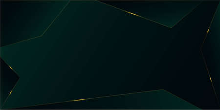Emerald Luxury Gold Background. Christmas New Year Celebration Frame. Golden Rich VIP Low Poly Poster Royal Premium Business Border 3D Abstract Polygonal Sparkle Cover. Gold Crystal Luxury Cardのイラスト素材