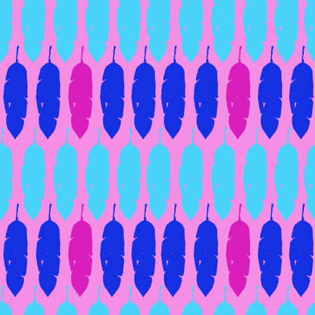 Trendy Tropical Vector Seamless Pattern. Feather Banana Leaves Monstera Dandelion Tropical Seamless Pattern. Beautiful Male Shirt Female Dress Texture. Painted Floral Background. Fine Summer Textile.のイラスト素材