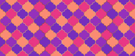 Arabic Mosque Window Motif. Moroccan Seamless Mosaic Texture. Eid Mubarak Muslim Decoration. Traditional Ramadan Golden Mosque Tile. Moroccan Seamless Pattern Ramadan Kareem Islam Illustration.のイラスト素材