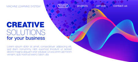 Falling Particles Distressed Purple Vector. Pink Blue Purple Futuristic Gradient Overlay. 3D Liquid Shapes Website. Big Data Neon Background. Punk Geometric Background. Data Analytics Cool Banner.のイラスト素材