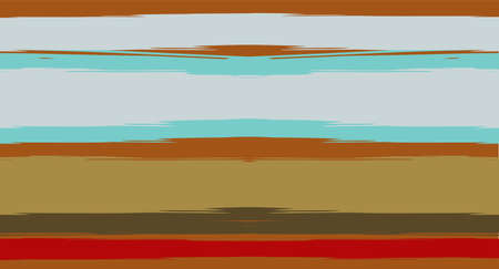 Orange, Brown Vector Watercolor Sailor Stripes Nice Seamless Summer Pattern. Vintage Retro Grunge Fabric Fashion Design Horizontal Brushstrokes. Ink Painted Doodle Lines, Geometric Track Printsのイラスト素材