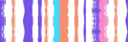 Funky Vertical Stripes Seamless Background. Gouache Ink Lines Design. Winter Autumn Trendy Fashion Fabric. Dirty Distress Trace. Summer Spring Graffiti Stripes. Torn Vector Watercolor Paint Lines.のイラスト素材