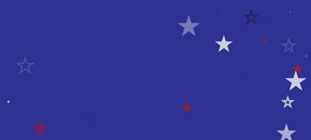 National American Stars Vector Background. USA 11th of November Labor Memorial 4th of July President's Veteran's Independence Day Pattern. US Election Design. American Blue, Red, White Falling Stars.のイラスト素材